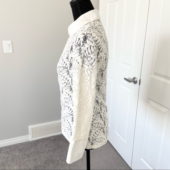 Anne Fontaine 'Calisse' Stretch Lace Blouse - Picture 2 of 16